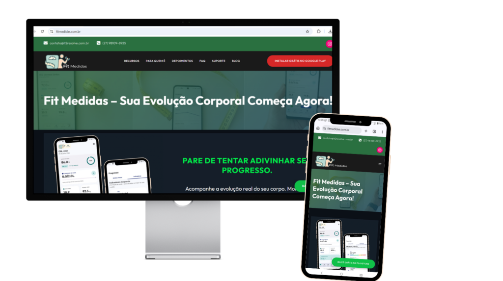 exemplo de site no computadoe e celular